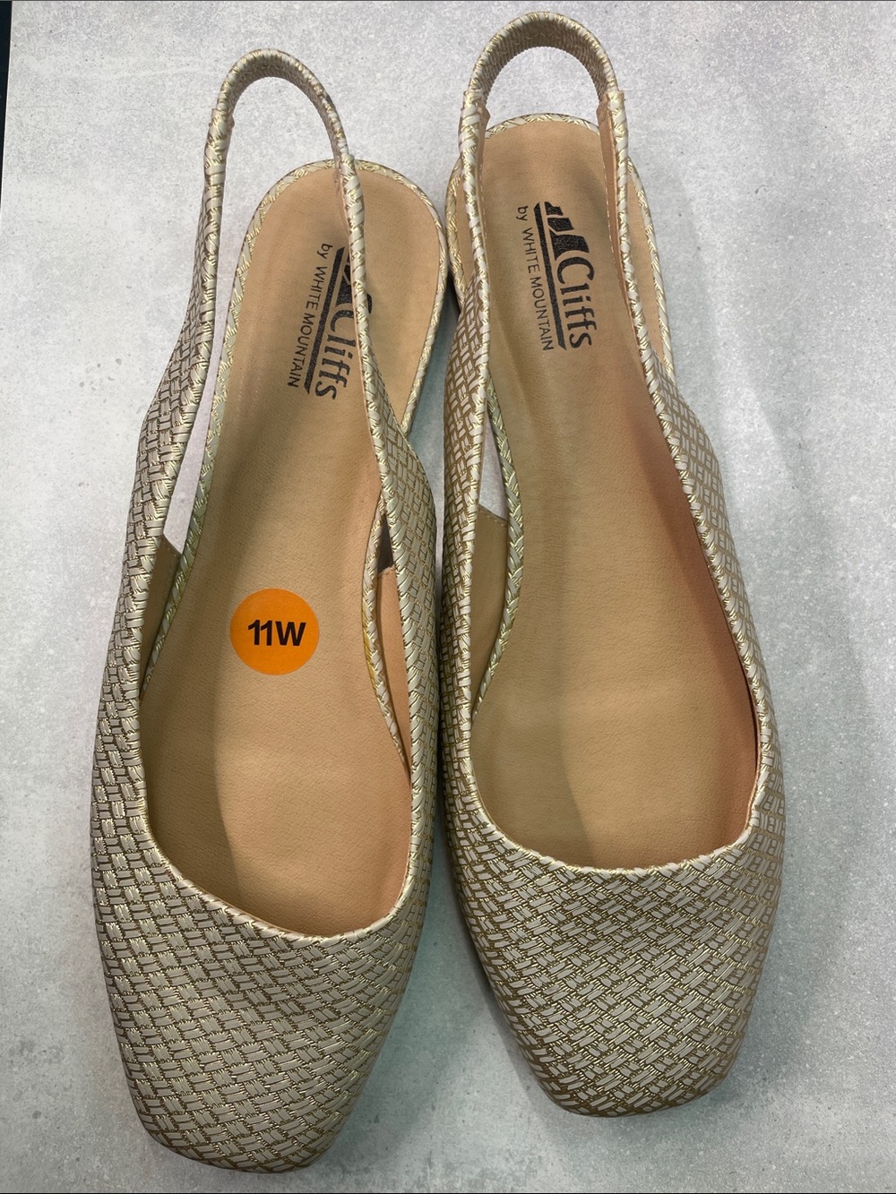 Cliffs by WHITE MOUNTAIN Metallic Beige Slingback Flats